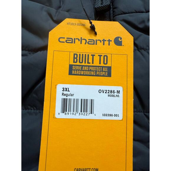 Carhartt Men’s Rain Defender Insulated Vest Lightweight Size 3XL Relaxed Fit NWT - Picture 6 of 11